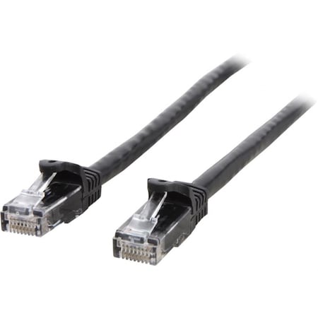 Dynamicfunction 10 ft. Black Gigabit Snagless RJ45 UTP Cat6 Patch Cable DY3332467
